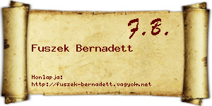 Fuszek Bernadett névjegykártya